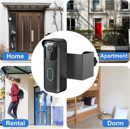 Anti-Theft Blink Doorbell Mount, Drill-Free Door Mount for Blink Video Doorbell (2nd Gen), Doorbell Bracket Holder with Rain Cover Not Block Doorbell Sensor Easy to Install for Business, Dorm, Rentals