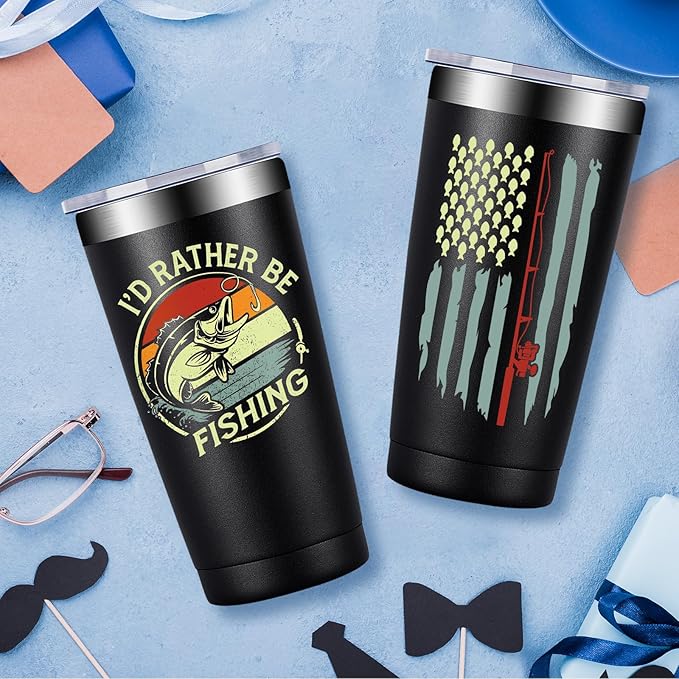 Fufandi Fishing Gifts For Men - Gifts for Fisherman - Fishing Christmas Gift, Birthday Fathers Day Gift for Dad, Men, Husband, Him - Tumbler Cup 20oz