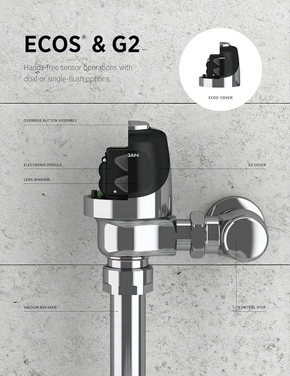 Sloan EBV-138-A Single Flush Water Closet Cover, Ring and Sensor Assembly, 1.28 GPF and 1.6 GPF - For use with Sloan G2 & ECOS Sensor Water Closet Flushometers, Original OEM Parts, 0325160