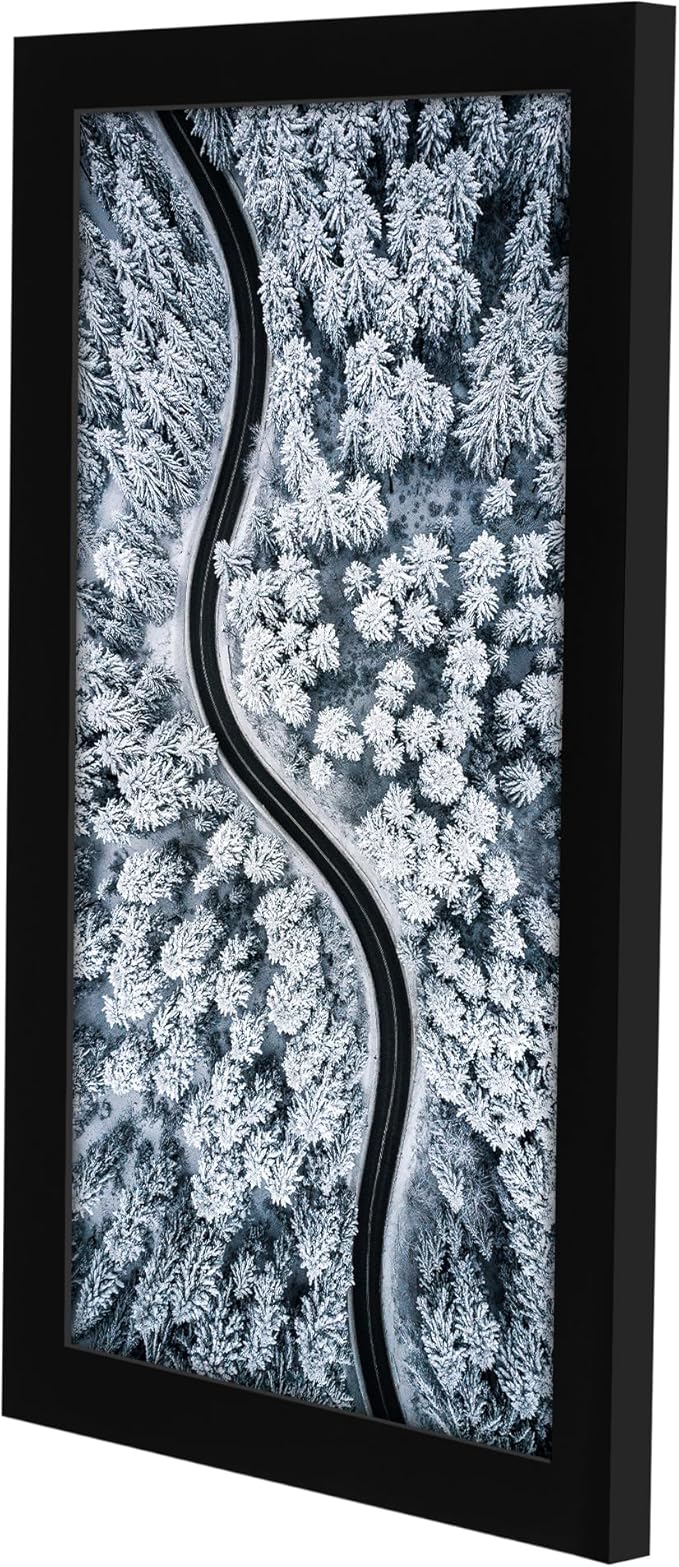 Americanflat 5x10 Picture Frame with Shatter-Resistant Glass - Signature Collection - Gallery-Style Frames Made of Engineered Wood - Photo Frame for Tabletop and Wall Display - Black