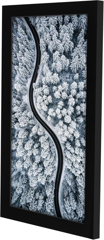 Americanflat 5x10 Picture Frame with Shatter-Resistant Glass - Signature Collection - Gallery-Style Frames Made of Engineered Wood - Photo Frame for Tabletop and Wall Display - Black