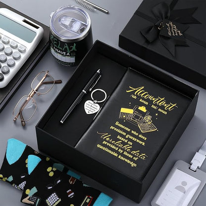 6 Pcs Accountant Appreciation Gifts for Men Accountant Thank You Gifts 12 oz Stainless Steel Cup Socks Keychain Pen Notebook Box for Accounting Coworkers CPA Auditors Finance Professionals
