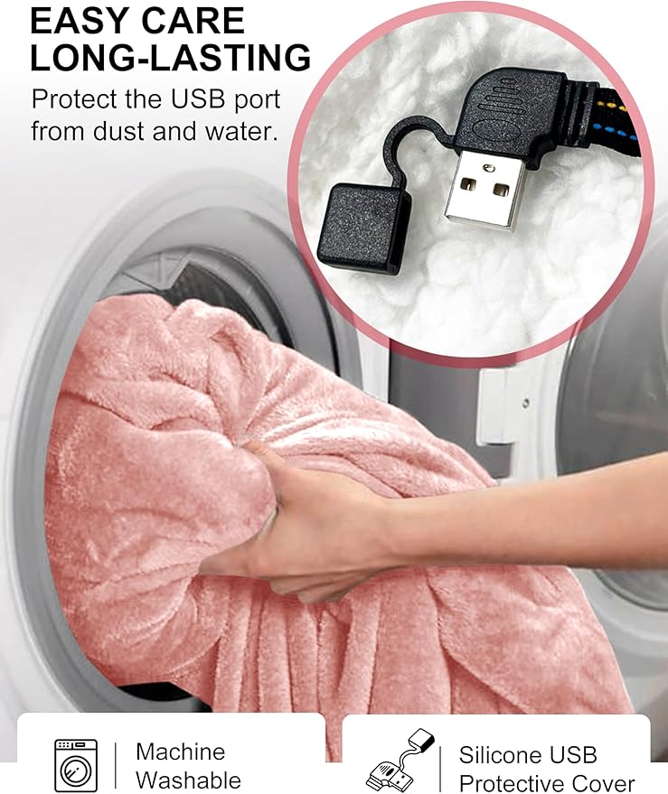 KFUBUO Heated Electric Wearable Blanket Throw Battery Operated Portable USB Cordless Outdoor Hoodie Sweatshirt
