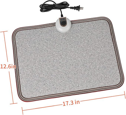 Electric Heated Floor Mats - AC 110V Foot Heater, Heated Foot Warmer Mat Under Desk for Office and Home (Gray)