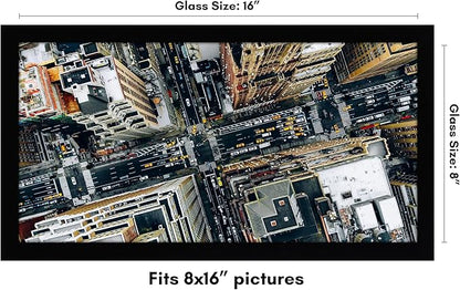 Americanflat 8x16 Picture Frame with Shatter-Resistant Glass - Signature Collection - Gallery-Style Frames Made of Engineered Wood - Photo Frame for Tabletop and Wall Display - Black