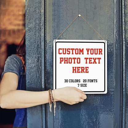 Custom Signs Outdoor Metal Sign - 12 x 12 Personalized Signs for Business, Workplace, Office, Home, Delivery Signs, Road Signs, Garden Signs, Hazard Signs, Intersection Signs, Parking Signs, Decorative Signs