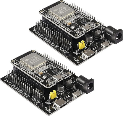 AITRIP 2 Sets ESP-WROOM-32 ESP32 ESP-32S Development Board CP2102 WiFi+Bluetooth Ultra-Low Power Dual Core ESP32-DevKitC-32 ESP-WROOM-32 with Expansion Board for Arduino