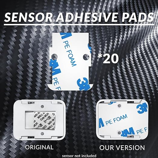 Safe Entry Sensors Replacement Adhesive Strips for SimpliSafe – Pre-Cut Replacement Tape for Sensors & Magnets | No Cutting Needed, Residue-Free Removal | Pack of 20 Sensor Pads & 20 Magnetic Pads