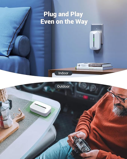 Ecoey Carbon Monoxide Detectors Plug-in with Advanced Electrochemical Sensor 10 Year Carbon Monoxide Detector Foldable Plug with Battery Backup CO Detector for Home and Kitchen FJ146A, 4 Packs
