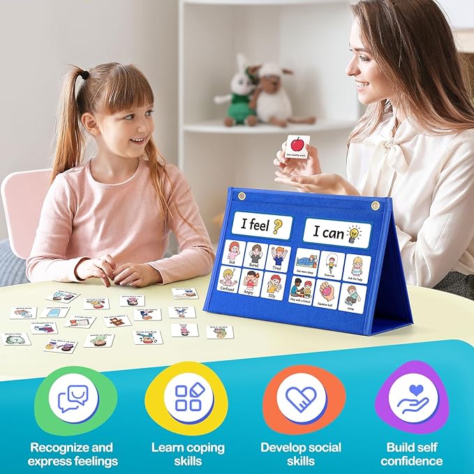 Feelings Chart, Social Emotional Learning Activities,Autism Learning Materials, ADHD Tools,Behavior Management,Anger Management Toys,Calm Down Corner Supplies for Classroom Daycare & Home