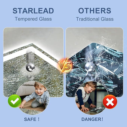 STARLEAD Led-Bathroom-Mirror-with-Lights, 24"X32" Wall-Mounted with 3 Colors Dimmable Light, Bluetooth Speaker, Anti-Fog, Memory, Tempered Glass, Front & Backlit (Horizontal/Vertical)