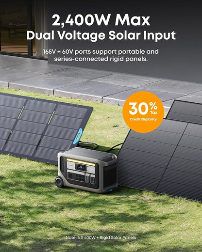 Anker SOLIX F3000 Portable Power Station and BP3000 Expansion Battery, 6kWh, 6,000W Recharging, Solar Generators for Home Use, For Power Outages, Camping, RVs, and Emergencies
