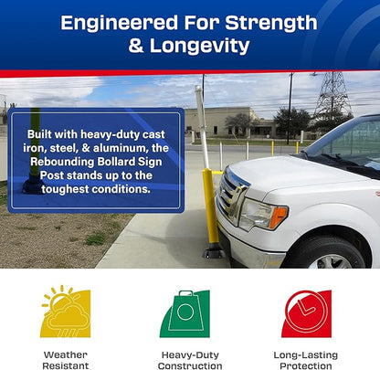 Impact Recovery - SlowStop Rebounding Bollard Sign Post - Handicap Parking Sign - Bollard Post - Made in the USA - 78” Van Accessible Signage
