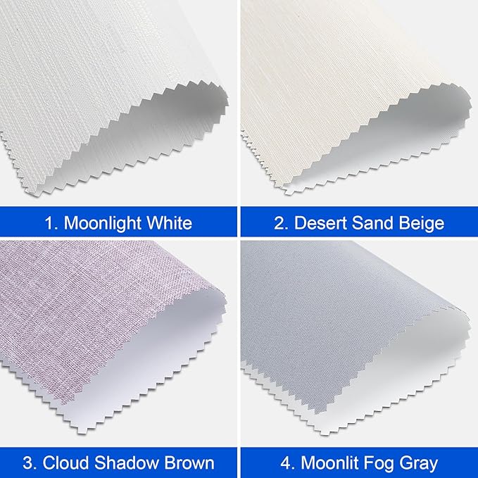 Motorized Roller Blinds with Remote Control, 100% Blackout Roller Shades Fabric Samples, Multi-Color