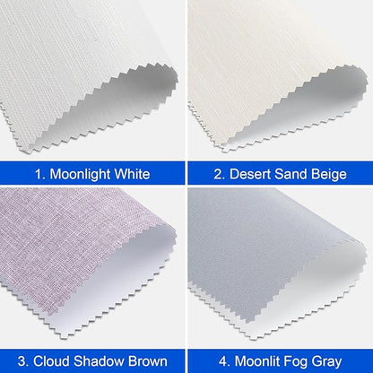 Motorized Roller Blinds with Remote Control, 100% Blackout Roller Shades Fabric Samples, Multi-Color
