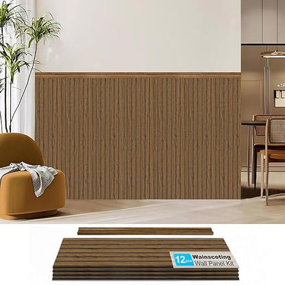 Art3d Wainscoting Wall Panel Kit, 37.8" Tall Beadboard Panels for Walls, Polystyrene Board and Batten Wall Panel Kit, Easy DIY Decorative Trim for Living Room, Kitchen, Bedroom – Covers 31 Sq.Ft
