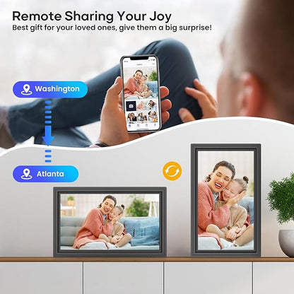 64GB 15.6" Large Digital Picture Frame, Uhale WiFi Electronic Photo Frames with 1920 x 1080 FHD IPS Touch Screen, Support Auto-Rotate Wall Mounted SD&USB Card, Share Photos/Videos from Phone Instantly