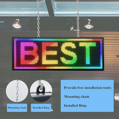 Outdoor P10 Led Scrolling Sign RGB Full Color by WIFI Control With High Brightness led sign Programmable for Business Advertising Board (39''x14'')