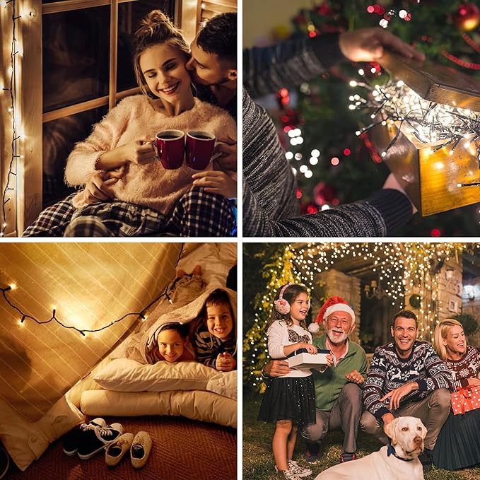 LetsFunny 300 LED Christmas String Lights with 8 Lighting Modes, 108FT - UL Certified Outdoor & Indoor Fairy Lights for Tree, Patio, Garden, Party, Wedding, Halloween, Holiday Christmas Decorations