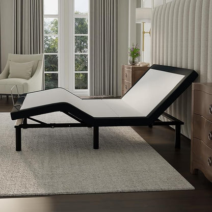 Blissful Nights e4 Full Size Adjustable Bed Base Frame with Massage, Anti-Snore, Zero Gravity, Dual USB Charging Station, Under Bed Nightlight, Wireless Remote Head and Foot Incline