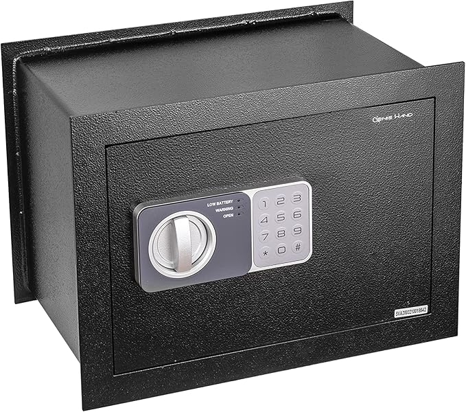Genie Hand – Time Delay Safe, Anti Robbery Safe Box, Timed Controlled Opening – B-Class Lock – Anti Bounce Technology (Wall – Medium)