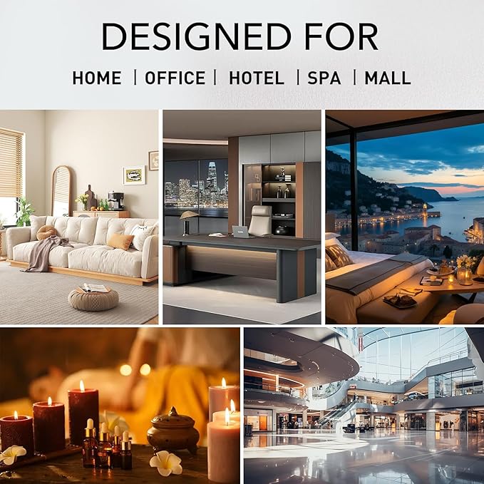 Essential Oil Diffuser HVAC Scent Machine, Waterless Diffusers Long Lasting Aroma 800ML Smart WIFI & APP & Touch Screen Control Oil Level Monitoring 4000 Sq.Ft for Whole House,Hotel,Mall,Office