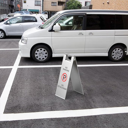 2-Pack No Parking Sign, stainless steel,24 Inch Height, Double Sided A-Shaped Frame No Parking Sign, Folding No Parking Signs for Outside, Lawn, Driveway, Garage, Yard, Fire Lane