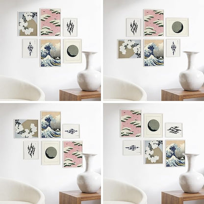 HAUS AND HUES White Frames for Gallery Wall - Set of 6 Picture Collage Frames for Wall, picture Frame Sets for Wall Collage, Gallery Wall Frame Set (Two 8x10, Two 11x14, Two 12x16 Framed White)