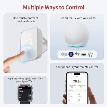 SwitchBot Blind Tilt Automatic Blind Opener 3-Pack & Hub 2- Smart Motorized Blinds with Bluetooth/IR Remote Control, WiFi Thermometer Hygrometer, Light Sensor, Work with Alexa, Google Home, HomeKit