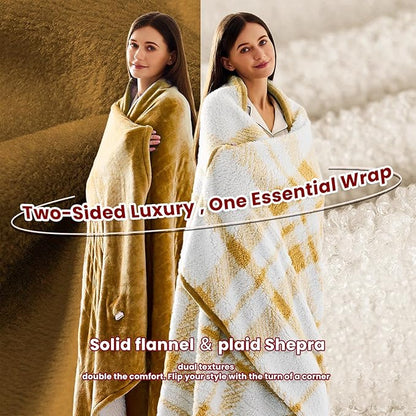 Heated Electric Blanket King Size - 100"x90" Flannel Heating Blanket with 10 Heating Levels & 5 Time Settings Over-Heat Protection, Winter Warmer for Adults with ETL Certification（Ivory）