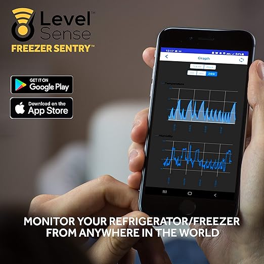 WiFi Freezer Alarm and Refrigerator Temperature Monitor – Wireless Freezer Thermometer (10 Foot Sensor Length)