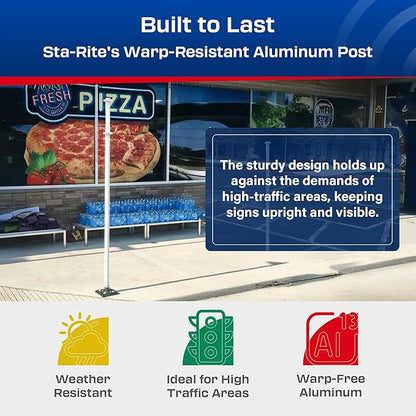 Impact Recovery - Sta-Rite Flexible Sign Post - Sign Holder for Handicap Parking Signs - Made in the USA - 102”