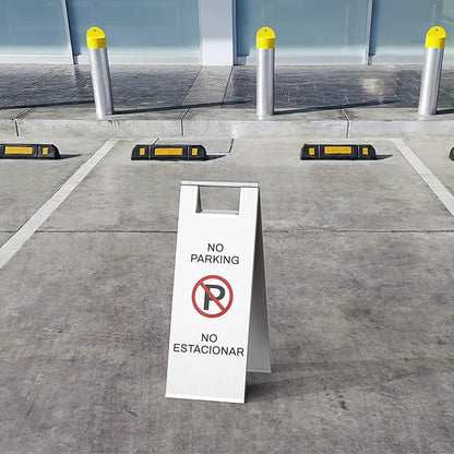 2-Pack No Parking Sign, stainless steel,24 Inch Height, Double Sided A-Shaped Frame No Parking Sign, Folding No Parking Signs for Outside, Lawn, Driveway, Garage, Yard, Fire Lane