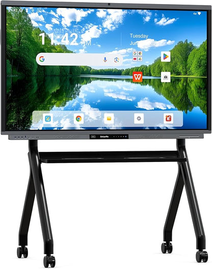 Shiarffe R9 Ultra Portable Smart Board 65" EDLA-Certified Digital Whiteboard, 4K Touchscreen Interactive Display Built-in AI Camera for Classroom Office Hybrid Work Home, Android OS