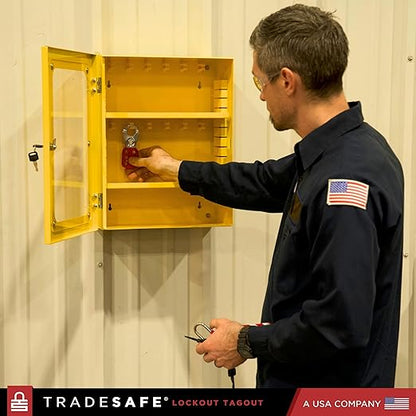 TRADESAFE Lockout Tagout Cabinet, Lock Out Tag Out Station Unfilled - No Loto Devices Included, Wall-Mountable Lockout Tagout Station Cabinet, Loto Box 14-3/8 x 6-1/4 x 17-3/4 inches