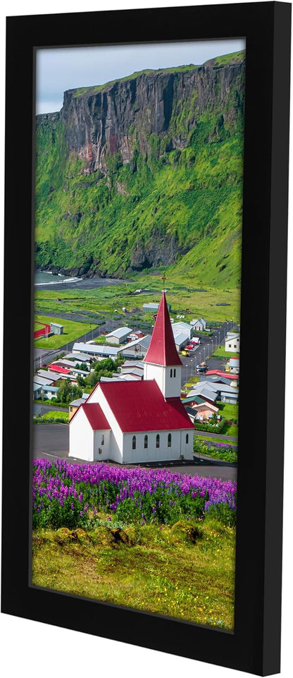 Americanflat 6x12 Picture Frame with Shatter-Resistant Glass - Signature Collection - Gallery-Style Frames Made of Engineered Wood - Photo Frame for Tabletop and Wall Display - Black