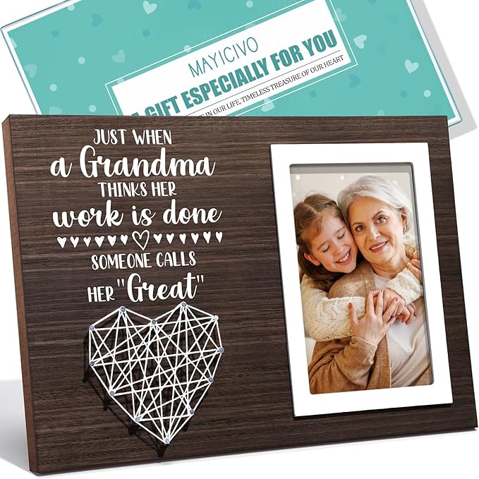 Great Grandma Christmas Gifts Picture Frame, Pregnancy Announcement Gifts for First Time Great Grandma New Great-Grandmother Gift Best Great-Grandmother Birthday Mothers Day Gift Frame - 4x6 Photo