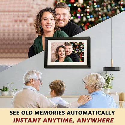 10.1” Frameo WiFi Smart Digital Photo Frame, 32GB with HD IPS Touchscreen, Auto-Rotate, Easy Photo & Video Sharing via Frameo App, Wall Mountable Electronic Gift for Family & Grandparents