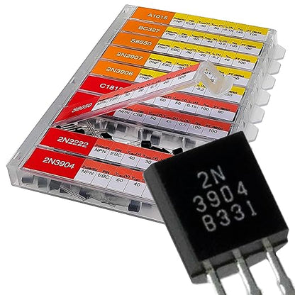 EEEEE 10 Kinds 250pcs Assorted Type TO92 Transistors PNP NPN Bipolar Power Transistor Assortment Kit with A1015 BC327 S8550 2N2907 2N3906 C1815 BC337 S8050 2N2222 2N3904 (250pcs 10 Models)