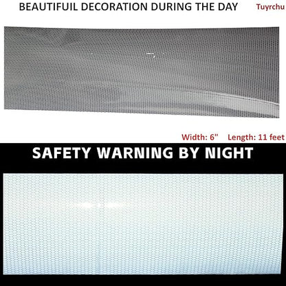 Non Fading Silver Reflective Tape 6 inch Wide, Outdoor Waterproof Safety Adhesive Stickers, High Visibility Industrial Marking Tape (11 feet)
