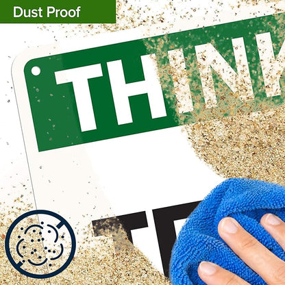 Custom Think Sign, OSHA Sign, 7x10 Inches, 55 mil thick HDPE (high density polyethylene), Made in USA by My Sign Center