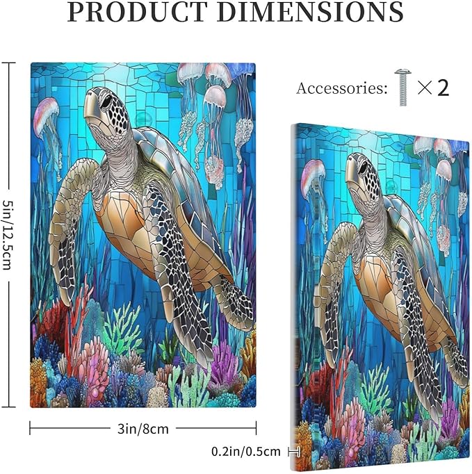 Light Switch Cover Plate Nautical Sea Turtle Coral Jellyfish 1 Gang No Device Blank Electrical Wall Plates Faceplate Decorative Switch Plate For Kids Room Nursery Decor