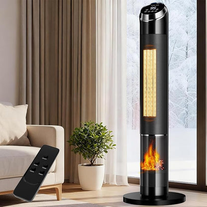 Space Heaters for Large Room, 1500 W Electric Heater with Thermostat, 24H Timer, Indoor Heater with 80°Oscillation, Heaters with Tip-over & Overheat Protection for Indoor Office Use(37IN)