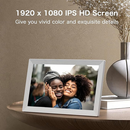 Digital Picture Frame WiFi, 15.6 Inch Frameo Digital Photo Frame, 32GB Memory, 1920*1080 IPS HD Touch Screen, Auto-Rotate, Share Pictures Video Instantly, Gift for Mom, Wedding, Birthday, Anniversary
