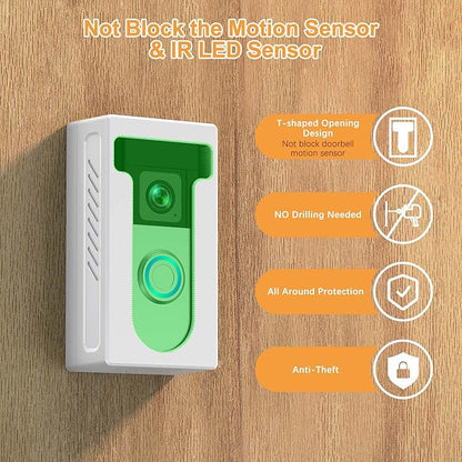 QIBOX Adhesive Video Doorbell Mount Compatible for Ring/Blink Wireless Video Doorbell,No Drill Camera Mount Bracket Cover Holder Corner Kit Accessories (Not Block Doorbell Sensor)