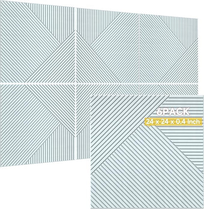 TO-TH Acoustic Wall Panels,6 Pack Total Size 72 x 48 Inches,Self-Adhesive Decorative Acoustic Panels for Wall and ceiling,White