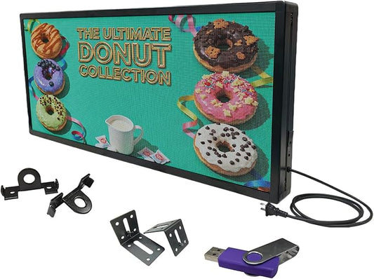 Programmable LED Sign for Business,P3 Outdoor Digital Electronic Message Board with WiFi Control, Scrolling Display Screen for Store Advertising, 40"x17"