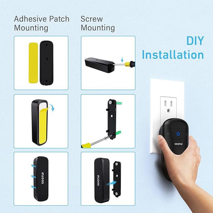 SECRUI Door Chime, Door Sensor Chime for Door Opens – Door Ringer with 500ft Operating Range 58 Chime 110dB LED Indicators –Entry Alert Chime for Business/Home/Office (1 Receiver+2 Sensors)