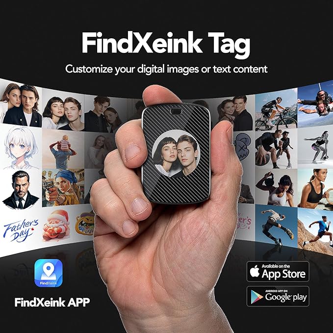 Photo Keychain,Picture Keychain,E-Ink Custom Photo Keychain with FindMy Tracker and Custom Design Color Photo,Text,Item Locator for Key,Pets,Luggages,iOS 14.0 and Up,Great Gift for Family and Friends