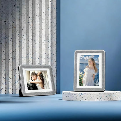 5x7 Picture Frame, Clear Acrylic Photo Frame with White Mat for 4x6 Photos, One-Piece Shatterproof Tool-Free Design, UV-Resistant Waterproof Tabletop Frame for Home Office Decor with 10-Year Warranty